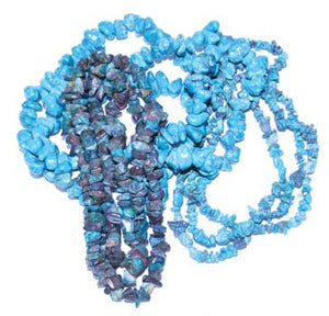 32" Turquoise Color Chip Necklace - Nakhti By Kali J.N.S