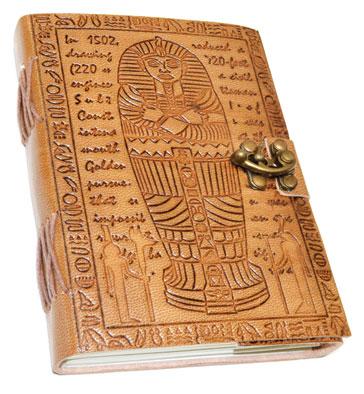 5" X 7" Egyptian Embossed Leather W- Latche - Nakhti By Kali J.N.S
