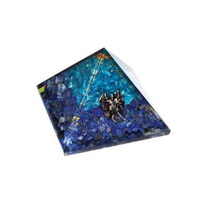 75mm Orgone Aquamarine & Lapis Raphael Pyramid - Nakhti By Kali J.N.S