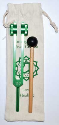 8 1-2" Heart (green) Tuning Fork - Nakhti By Kali J.N.S