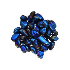1 Lb Deep Blue Electroplated Tumbled Stones - Nakhti By Kali J.N.S