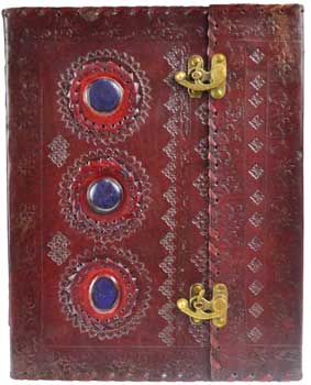 10" X 13" Stone Leather Blank Book W- Latch - Nakhti By Kali J.N.S