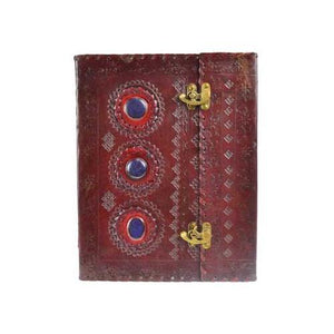 10" X 13" Stone Leather Blank Book W- Latch - Nakhti By Kali J.N.S