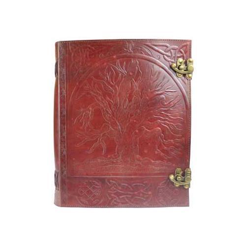 10" X 13" Tree Leather Blank Book W- Latch - Nakhti By Kali J.N.S