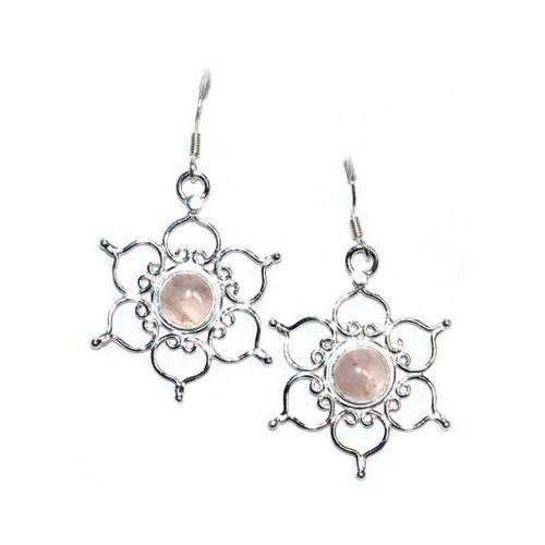 1.25" Lotus Rose Quartz Earrings - Nakhti By Kali J.N.S