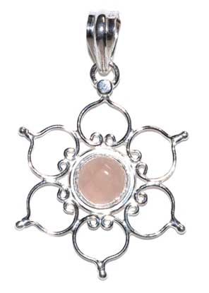1.25" Lotus Rose Quartz Pendant - Nakhti By Kali J.N.S
