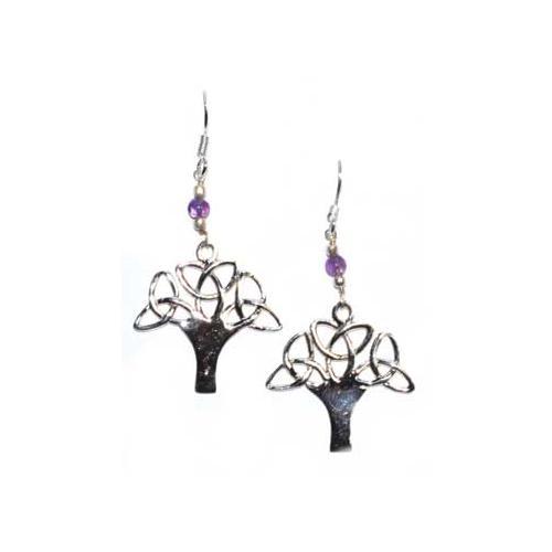1.25" Tree Amethyst Earrings - Nakhti By Kali J.N.S