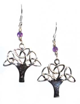 1.25" Tree Amethyst Earrings - Nakhti By Kali J.N.S