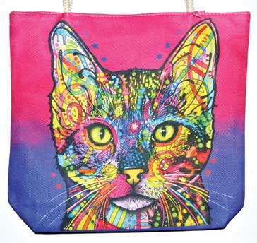 14" X 16" Cat Jute Tote Bag - Nakhti By Kali J.N.S