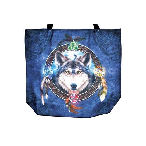 14" X 16" Wolf Jute Tote Bag - Nakhti By Kali J.N.S