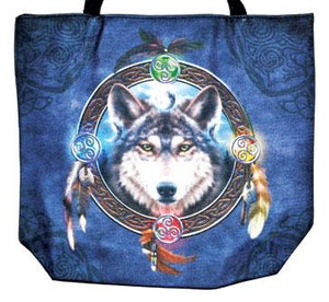 14" X 16" Wolf Jute Tote Bag - Nakhti By Kali J.N.S