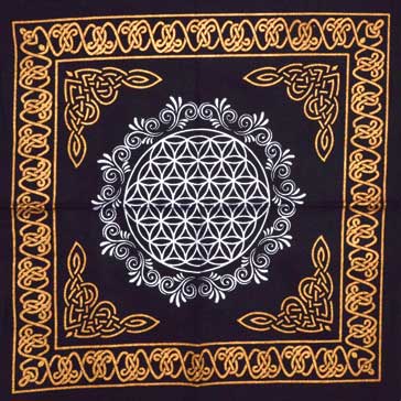18"x18" Flower Of Life Altar Cloth - Nakhti By Kali J.N.S