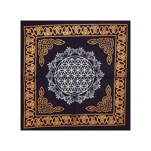 18"x18" Flower Of Life Altar Cloth - Nakhti By Kali J.N.S