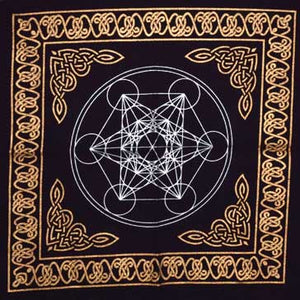 18"x18" Metatrons Cube Altar Cloth - Nakhti By Kali J.N.S