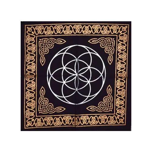 18"x18" Seed Of Life Altar Cloth - Nakhti By Kali J.N.S