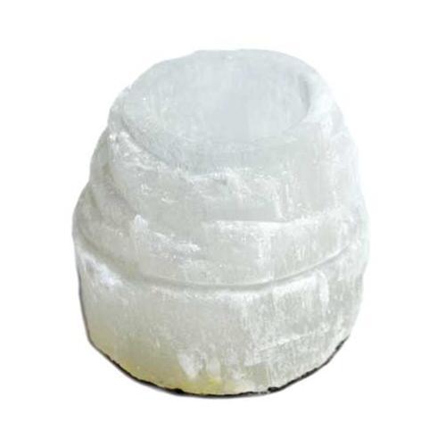 2 1-2" Selenite Iceberg Tealight Holder - Nakhti By Kali J.N.S
