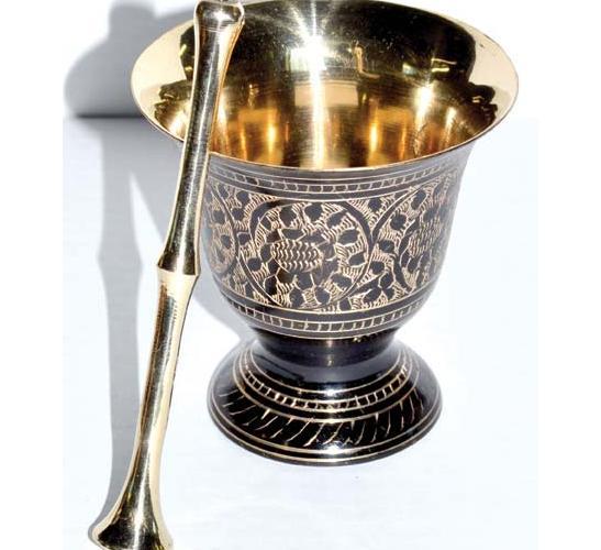 3 1-2" Brass Carved M & P - Nakhti By Kali J.N.S