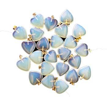 3-4" (20mm) Opalite Heart (pack Of 24) - Nakhti By Kali J.N.S