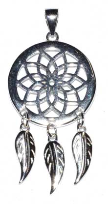 3-4" Dreamcatcher Sterling Pendant - Nakhti By Kali J.N.S