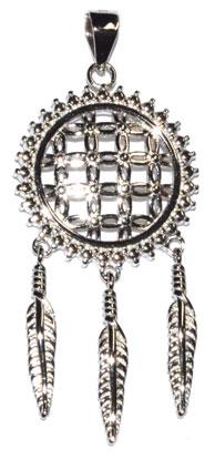 3-4" Flower Of Life Dreamcatcher Sterling Pendant - Nakhti By Kali J.N.S