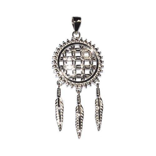 3-4" Flower Of Life Dreamcatcher Sterling Pendant - Nakhti By Kali J.N.S