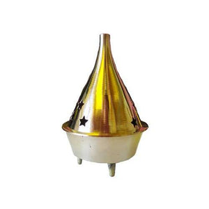 3" Brass Cone And Resin Incense Burner - Nakhti By Kali J.N.S