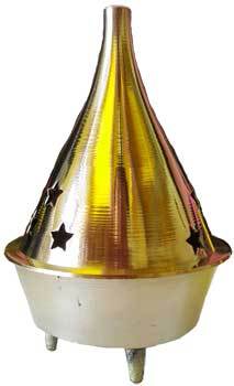 3" Brass Cone And Resin Incense Burner - Nakhti By Kali J.N.S