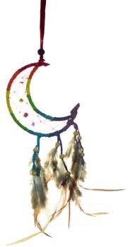 3" Crescent Moon Dream Catcher - Nakhti By Kali J.N.S