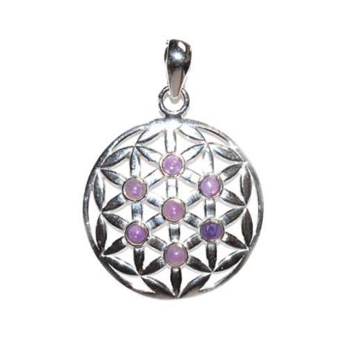 30mm Flower Of Life Amethyst Pendant - Nakhti By Kali J.N.S
