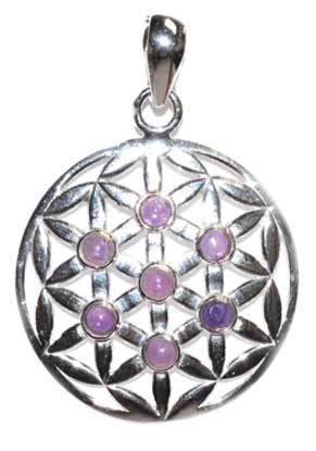 30mm Flower Of Life Amethyst Pendant - Nakhti By Kali J.N.S