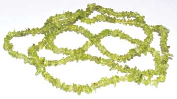 32" Peridot Chip Necklace - Nakhti By Kali J.N.S