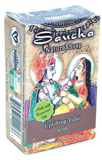 3.5oz Uplifting Tulsi Saucha Soap - Nakhti By Kali J.N.S