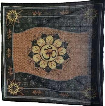 36" X 36" Om Lotus Altar Cloth - Nakhti By Kali J.N.S