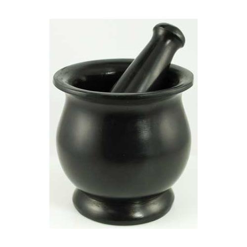 4" Black Soapstone Mortar & Pestle - Nakhti By Kali J.N.S