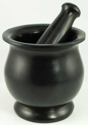 4" Black Soapstone Mortar & Pestle - Nakhti By Kali J.N.S