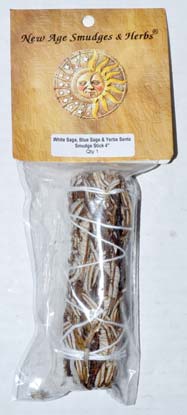 4" White Sage, Blue Sage & Yerba Santa Smudge Stick - Nakhti By Kali J.N.S