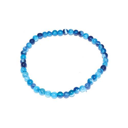 4mm Agate, Blue Lace Stretch Bracelet - Nakhti By Kali J.N.S