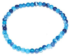 4mm Agate, Blue Lace Stretch Bracelet - Nakhti By Kali J.N.S
