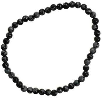 4mm Snow Flake Obsidian Stretch Bracelet - Nakhti By Kali J.N.S