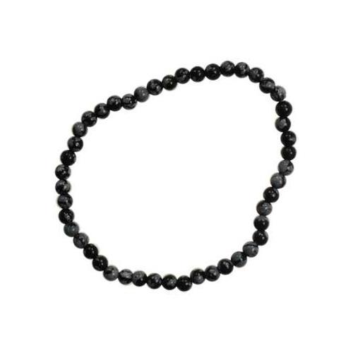 4mm Snow Flake Obsidian Stretch Bracelet - Nakhti By Kali J.N.S