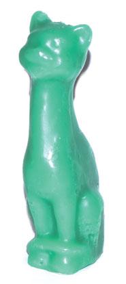 5 1-2" Green Cat Candle - Nakhti By Kali J.N.S