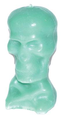 5 1-2" Green Skull Candle - Nakhti By Kali J.N.S