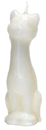 5 1-2" White Cat Candle - Nakhti By Kali J.N.S
