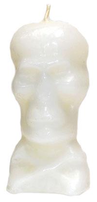 5 1-2" White Skull Candle - Nakhti By Kali J.N.S