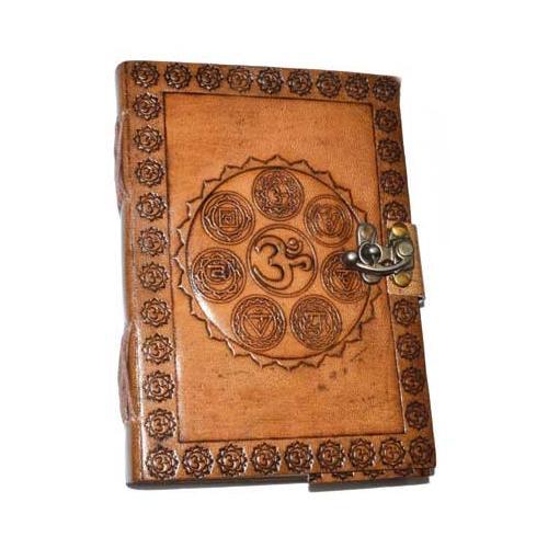 5" X 7" 7 Chakra Embossed Leather W- Latch - Nakhti By Kali J.N.S