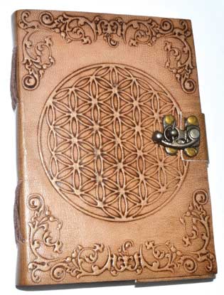 5" X 7" Flower Of Life Embossed Leather W- Latch - Nakhti By Kali J.N.S