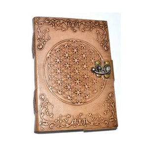 5" X 7" Flower Of Life Embossed Leather W- Latch - Nakhti By Kali J.N.S