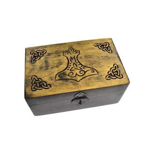 5" X 8" Handcrafted Box W Thor's Hammer - Nakhti By Kali J.N.S