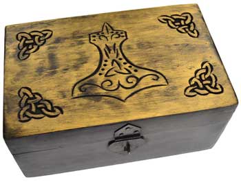5" X 8" Handcrafted Box W Thor's Hammer - Nakhti By Kali J.N.S
