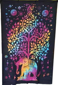 54" X 86" Elephant Tree Tapestry (tie Dye) - Nakhti By Kali J.N.S